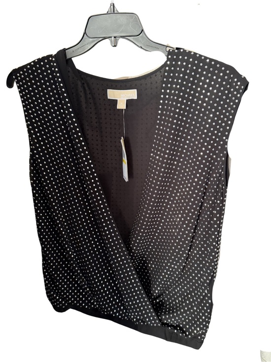 Michael Kors Tops - Michael Kors Black Sleeveless Studded Wrap Blouse NWT